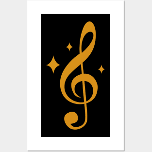 Golden Clef Stars Posters and Art